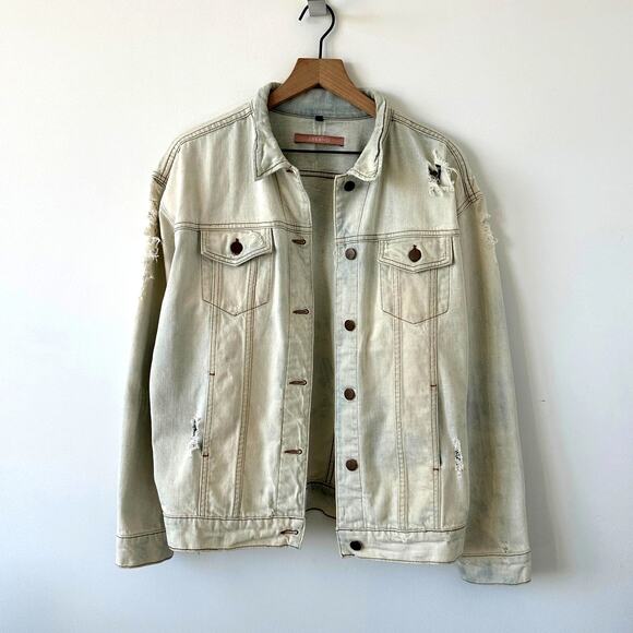 J Brand Distressed Light Wash Denim Jacket Size M - Picture 3 of 10